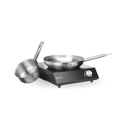 Sada: Indukční vařič 3500W + pánev + pánev na smažení, HENDI, Černá, 230V/3500W, 320x395x(H)95mm | 239889